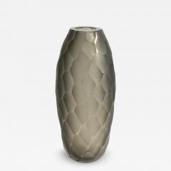 Hand Blown Murano Battuto Vase in Grey - 3868636