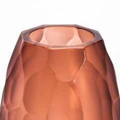 Hand Blown Murano Battuto Vase in Light Amaretto Small - 4210816