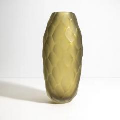 Hand Blown Murano Battuto Vase in Olive Medium - 3851955