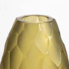Hand Blown Murano Battuto Vase in Olive Medium - 3851958