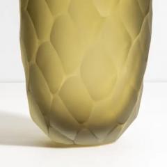 Hand Blown Murano Battuto Vase in Olive Medium - 3851959