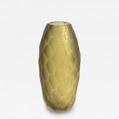 Hand Blown Murano Battuto Vase in Olive Medium - 3875072
