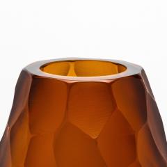 Hand Blown Murano Battuto Vase in Tobacco Large - 4210806