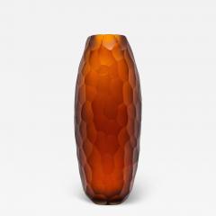 Hand Blown Murano Battuto Vase in Tobacco Large - 4211651