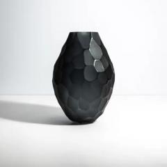 Hand Blown Murano Batutto Vase in Deep Grey - 3852166