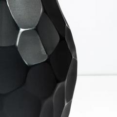 Hand Blown Murano Batutto Vase in Deep Grey - 3852167