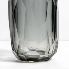 Hand Blown Murano Beveled Vase in Grey Large - 3852161