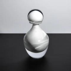 Hand Blown Murano Bottle in Crystal White Large - 3852341