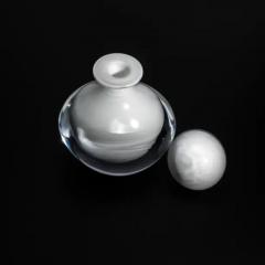 Hand Blown Murano Bottle in Crystal White Large - 3852346