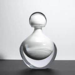 Hand Blown Murano Bottle in Crystal White Large - 3852388