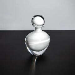 Hand Blown Murano Bottle in Crystal White Medium - 3852248