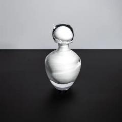 Hand Blown Murano Bottle in Crystal White Medium - 3852250