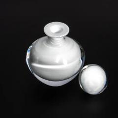 Hand Blown Murano Bottle in Crystal White Medium - 3852251