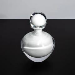 Hand Blown Murano Bottle in Crystal White Medium - 3852252