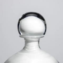 Hand Blown Murano Bottle in Crystal White Medium - 3852257