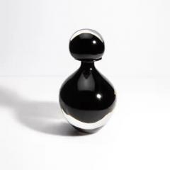 Hand Blown Murano Bottle in Onyx Black Large - 3852302