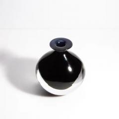 Hand Blown Murano Bottle in Onyx Black Large - 3852303