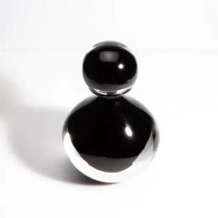 Hand Blown Murano Bottle in Onyx Black Large - 3852304