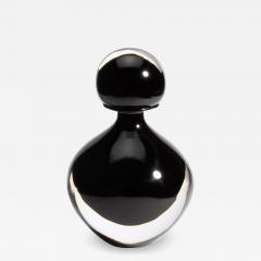 Hand Blown Murano Bottle in Onyx Black Large - 3875108