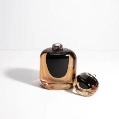 Hand Blown Murano Bottle in Smoky Quartz and Onyx Black - 3851716