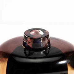 Hand Blown Murano Bottle in Smoky Quartz and Onyx Black - 3851719