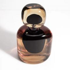 Hand Blown Murano Bottle in Smoky Quartz and Onyx Black - 3851770