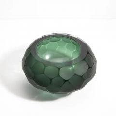 Hand Blown Murano Bowl Battuto in Emerald Green Large - 3850993