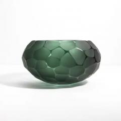 Hand Blown Murano Bowl Battuto in Emerald Green Large - 3850994