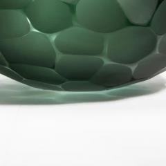 Hand Blown Murano Bowl Battuto in Emerald Green Large - 3850995