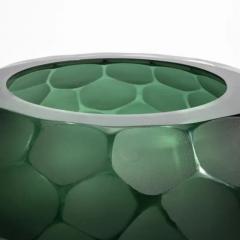 Hand Blown Murano Bowl Battuto in Emerald Green Large - 3850996