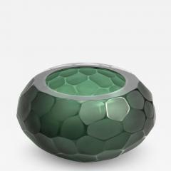 Hand Blown Murano Bowl Battuto in Emerald Green Large - 3868611