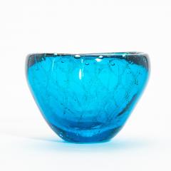 Hand Blown Murano Bowl in Aqua Blue with 24 Karat Gold Flecks - 4208330