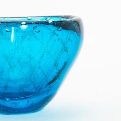 Hand Blown Murano Bowl in Aqua Blue with 24 Karat Gold Flecks - 4208335