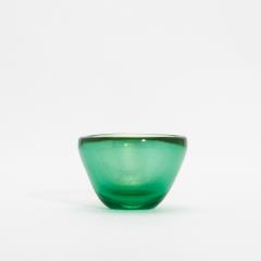 Hand Blown Murano Bowl in Green with 24 Karat Gold Flecks - 4208495