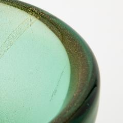 Hand Blown Murano Bowl in Green with 24 Karat Gold Flecks - 4208498