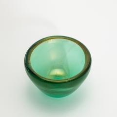 Hand Blown Murano Bowl in Green with 24 Karat Gold Flecks - 4208507