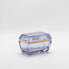 Hand Blown Murano Box in Alexandrite with Brass Fittings - 3896065