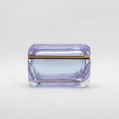 Hand Blown Murano Box in Alexandrite with Brass Fittings - 3896097