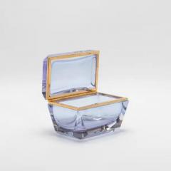 Hand Blown Murano Box in Alexandrite with Brass Fittings - 3896098