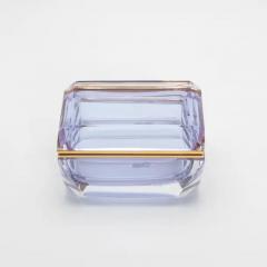 Hand Blown Murano Box in Alexandrite with Brass Fittings - 3896132