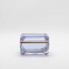 Hand Blown Murano Box in Alexandrite with Brass Fittings - 3896146