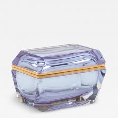 Hand Blown Murano Box in Alexandrite with Brass Fittings - 3901198