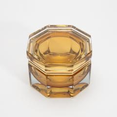 Hand Blown Murano Box in Tobacco with Brass Fittings - 4236356
