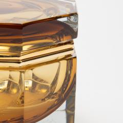 Hand Blown Murano Box in Tobacco with Brass Fittings - 4236362
