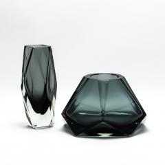 Hand Blown Murano Briolette Vase in Grey - 4214640