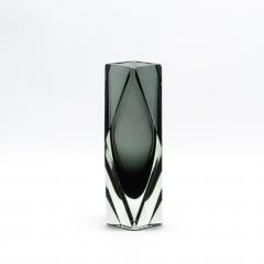 Hand Blown Murano Briolette Vase in Grey - 4214643