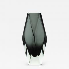 Hand Blown Murano Briolette Vase in Grey - 4217451