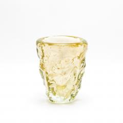 Hand Blown Murano Burri Vase in Clear with 24 karat Gold Flecks - 4210832