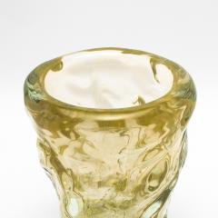 Hand Blown Murano Burri Vase in Clear with 24 karat Gold Flecks - 4210833