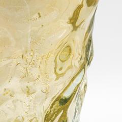 Hand Blown Murano Burri Vase in Clear with 24 karat Gold Flecks - 4210835